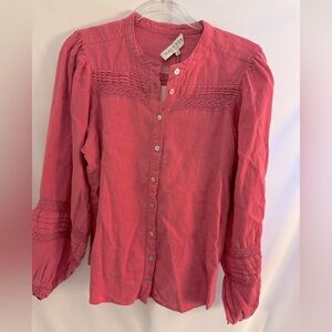 NWT Hale Bob Pink Linen Top Medium